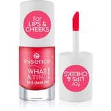 Essence WHAT A TINT! tekoče rdečilo in sijaj za ustnice odtenek 02 Coral Sunset 4.9 ml