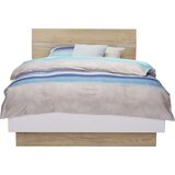 Hom`in postelja 120 cm x 200 cm , leseni material bela, barve hrasta | Shoptok.si