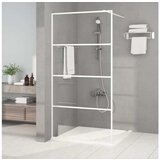 Pregrada za tuš bela 100x195 cm prozorno ESG steklo | Shoptok.si