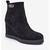 Kesi Suede insulated gusset ankle boots with ornament, black Vere