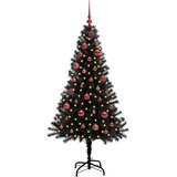 vidaXL Božićno drvce s 150 LED svjetlima s stalakom Crna 150 cm PVC | shoptok.hr