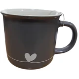 keramička šolja tamnosiva srce390ml