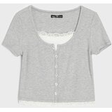 Sinsay Rebrasta majica s udjelom viskoze | shoptok.hr