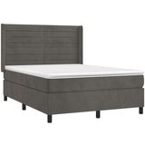  Box spring posteljni z vzmetnico temno siv 140x190 cm žamet, (20790850) | Shoptok.si
