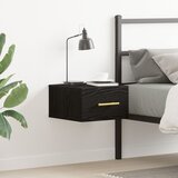 vidaXL Zidni ormar za bočnu noćnu stolić Crni hrast Šperploča Kompaktno | shoptok.hr