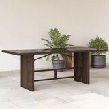 vidaXL vrtna miza s stekleno ploščo rjava 190x80x75 cm poli ratan | Shoptok.si