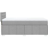 vidaXL Box spring postelja z vzmetnico svetlo siva 90x200 cm blago | Shoptok.si