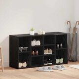 vidaXL Klop za čevlje Črni hrast 103 x 30 x 55 cm Konstruiran les u