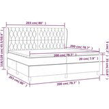  Box spring postelja z vzmetnico svetlo siva 200x200 cm blago, (20726170) | Shoptok.si
