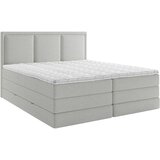MID.YOU POSTELJA BOXSPRING 200 cm x 220 cm , les, tekstil, leseni material svetlo siva | Shoptok.si