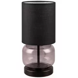 Tri O Črna/vijolična namizna svetilka s tekstilnim senčnikom (višina 28,5 cm) Elio –