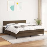  Box spring postelja z vzmetnico temno rjava 180x200 cm blago, (20902096) Cene