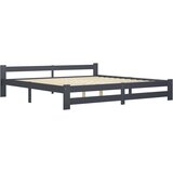 The Living Store Posteljni okvir temno siv iz trdne borovine 200x200 cm - Posteljni Okvir, (21528086) | Shoptok.si
