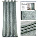 AmeliaHome Curtain CASPE color mint printed style glamor silver eyelets blackout suede shine 140x250 | shoptok.hr