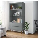  Regal za knjige MOLDE sivi 85x35x170 5 cm od masivne borovine | shoptok.hr
