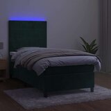  box spring s madracem LED tamnozeleni 100x200 cm baršun | shoptok.hr