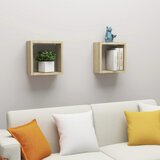 vidaXL Stenske police kockaste 2 kosa sonoma hrast 30x15x30 cm Cene