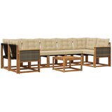 vidaXL Zunanja garnitura za sedenje z blazino 8 pcs Naravna in bež, (5000273599) | Shoptok.si