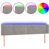 Maison Chic led posteljno vzglavje - vzglavna omarica - nočna omarica svetlo sivo 163x16x78/88 cm žamet, (21712378) Cene