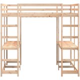  Krevet na kat sa stolom i ljestvama 160x200 cm od borovine | shoptok.hr