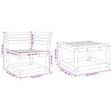  3-dijelni set vrtnih sofa voštano smeđi od masivne borovine | shoptok.hr