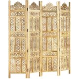 vidaXL Ročno izrezljan paravan 4-delni 160x165 cm trden mangov les | Shoptok.si