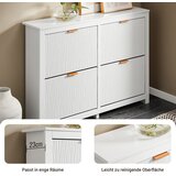 SoBuy OMARA ZA ČEVLJE s 4 vrati Bela 104x23x82cm Sodobno | Shoptok.si