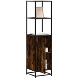  Visoka ploča dimljeni hrast 35,5x35x139cm izrađeno drvo i metal | shoptok.hr