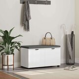  Klupa za hodnik s jastukom s pohranom Bijelo 80 x 38 x 46 cm | shoptok.hr