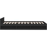  Okvir kreveta s ladicom crni 75 x 190 cm konstruirano drvo | shoptok.hr