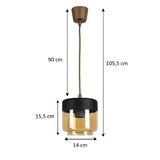 Brilagi LED luster R GLASS 1xE27/60W/230V prečnik 14 cm braon/zadimljeno bež/crna | Eponuda.com