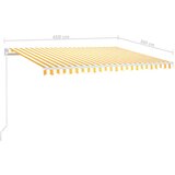 Tenda na ručno uvlačenje s LED svjetlima 450x300 cm žuto-bijela | shoptok.hr