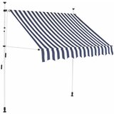 vidaXL Ročno zložljiva tenda 150 cm modre in bele črte Cene