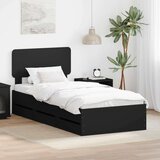 vidaXL Konstrukcija postelje Črna 90 x 190 cm Inženirsko leseno, (5000113609) | Shoptok.si