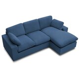 Bobochic Paris Modra kotna sedežna garnitura iz rebrastega žameta Belair – | Shoptok.si