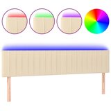 Maison Chic led posteljno vzglavje - vzglavna omarica - nočna omarica krem 200x5x78/88 cm blago, (21706786) | Shoptok.si