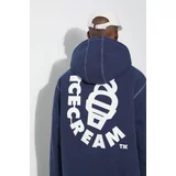 Icecream Pamučna jakna Hooded Work boja: tamno plava, za zimu, oversize, IC24104