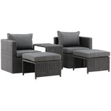 Venture Home Quad vrtni lounge set, crni Slike
