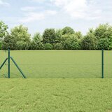 vidaXL Varjena Žična Ograja z 13 Stebri Zelena 0.6x25 m Jeklo Cene