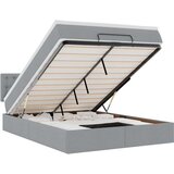 vidaXL Otomanski posteljni okvir z vzmetnico siv 140x200 cm blago | Shoptok.si