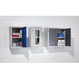 eurokraft basic Delavniška viseča omarica, VxŠxG 600 x 800 x 320 mm, vrata iz polne pločevine, 2 polici + 2 predala, svetlo siva RAL 7035 | Shoptok.si