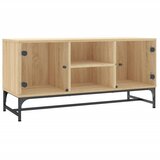 Maison Chic TV omarica - TV stojalo - Televizijska omarica s steklenimi vrati sonoma hrast 102x37x50 cm, (21702357) | Shoptok.si