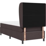 vidaXL Postelja na dnu s časom Temno rjava 90x190 cm Tkanina, (22052177) | Shoptok.si