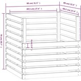 vidaXL Kompostnik 80x80x78 cm trdna borovina | Shoptok.si