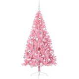 vidaXL Umjetna preddekorirana božićna jelka Roza 180 cm PVC | Shoptok.si