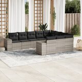  10-dijelni set vrtnih sofa poliratan s jastucima svijetlosivi | shoptok.hr