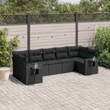  7-dijelni set vrtnih sofa od poliratana s jastucima crni | shoptok.hr
