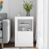  Bočni ormarić s LED svjetlima bijeli od konstruiranog drva | shoptok.hr