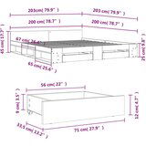 vidaXL Okvir za krevet s ladicama bijeli 200x200 cm konstruirano drvo | shoptok.hr