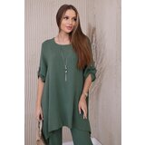 Kesi Włoski Set of blouse + pants with pendant dark khaki | shoptok.hr